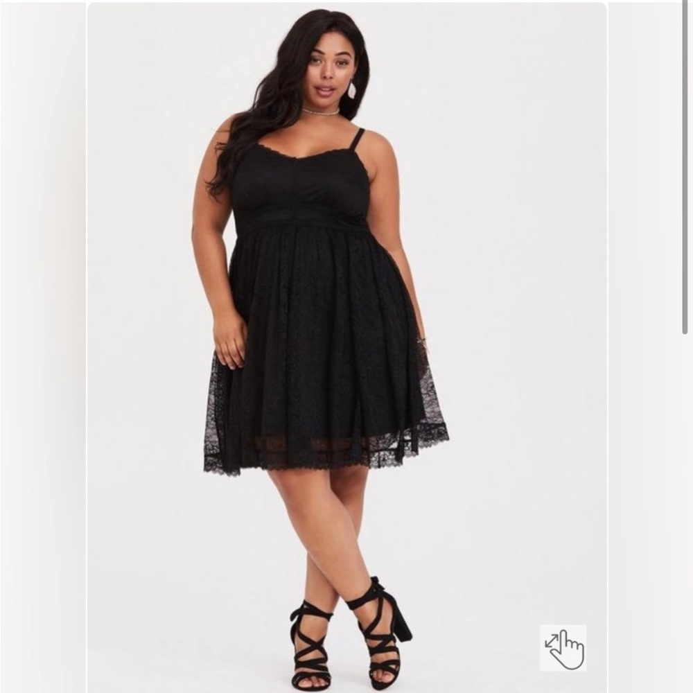 Torrid black lace skater dress